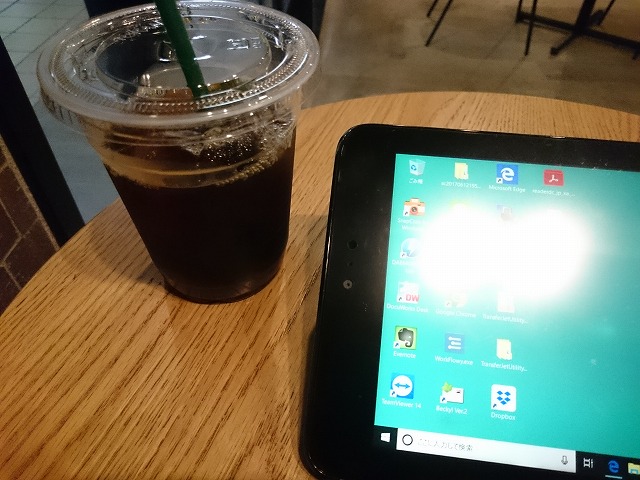 Starbucks (Starbucks Coffee 東山線千種駅店)にやってきました。アイスコーヒーでクールダウン。