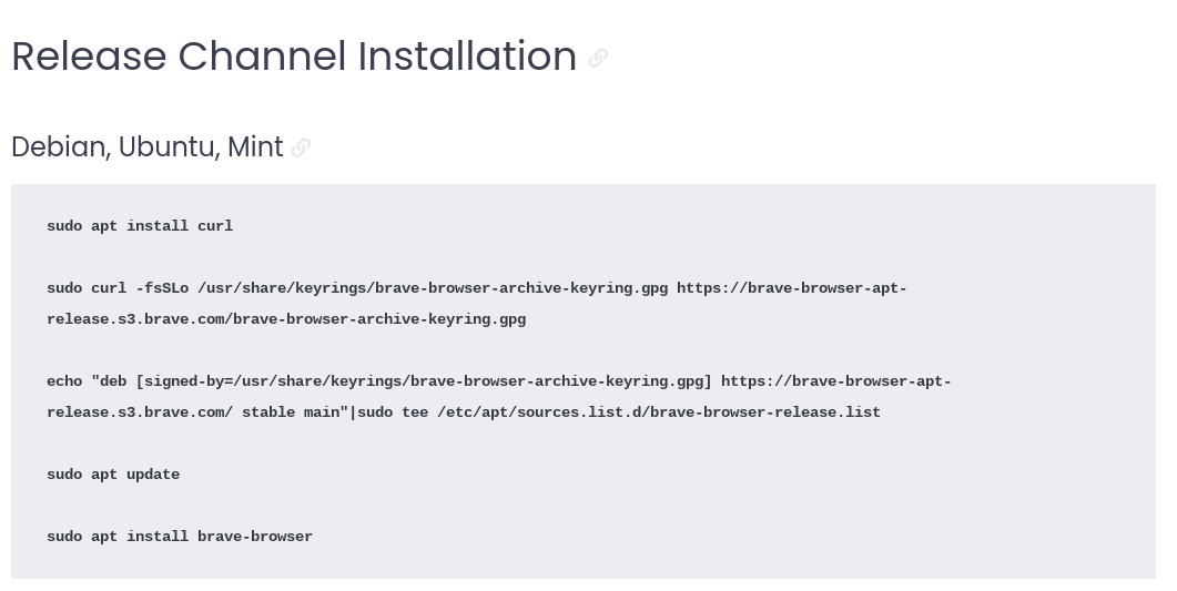 ChromebookにBrave（Linux）を入れてみた